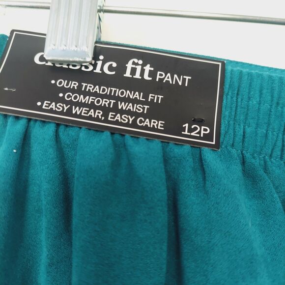 Alfred Dunner 12P Pull-On Pants Teal Faux Suede Comfort Waist "Alexander Valley" - Picture 6 of 8
